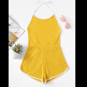Open Back Knot Halter Romper